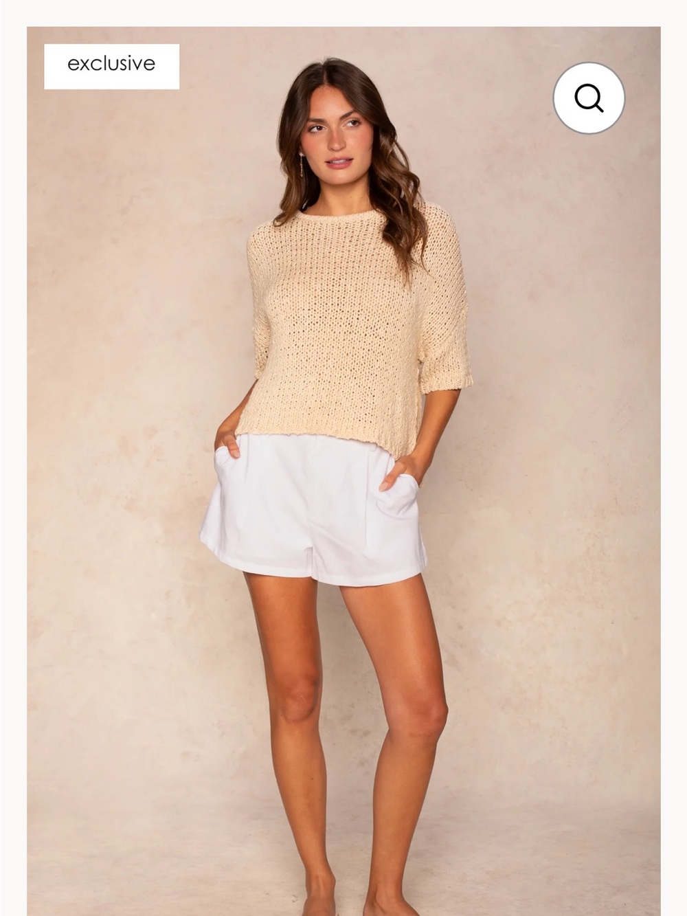 Cream Knit Top